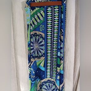 Chico's brand Geometric print maxi skirt womens medium large front slit lined